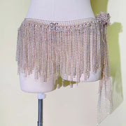 Accessorio per Danza del Ventre Sciarpa con Pietre e Rete - Champagne - immagine 3