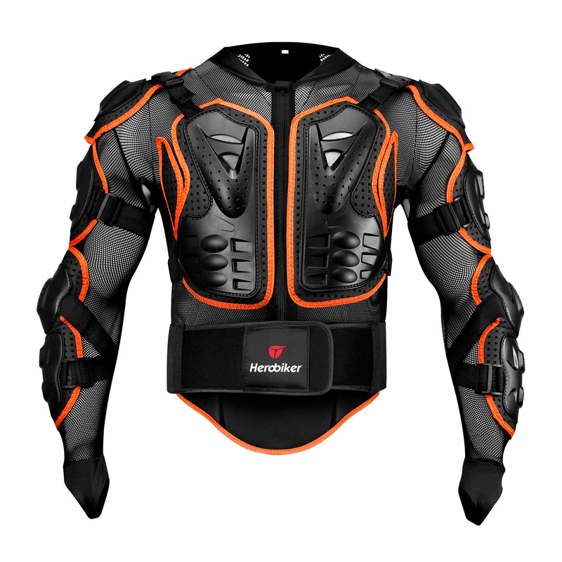 Giacca Protettiva Moto HEROBIKER – Armatura Motocross Antiurto con Protezioni Schiena Petto Spalle (S-5XL) - Campeda
