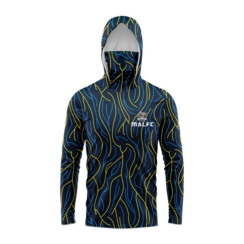 MALFC Camicia da pesca con cappuccio uomo maglietta a maniche lunghe protezione UV - S XTW69 - immagine 10