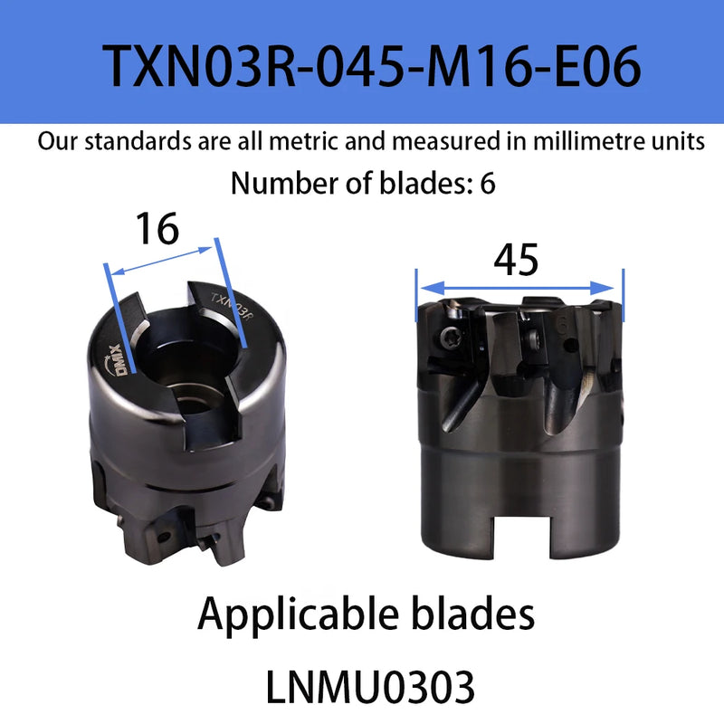 DMIX EXN03R Barra per fresa LNMU0303 Portautensili per fresatura con inserto bifacciale ad avanzamento rapido