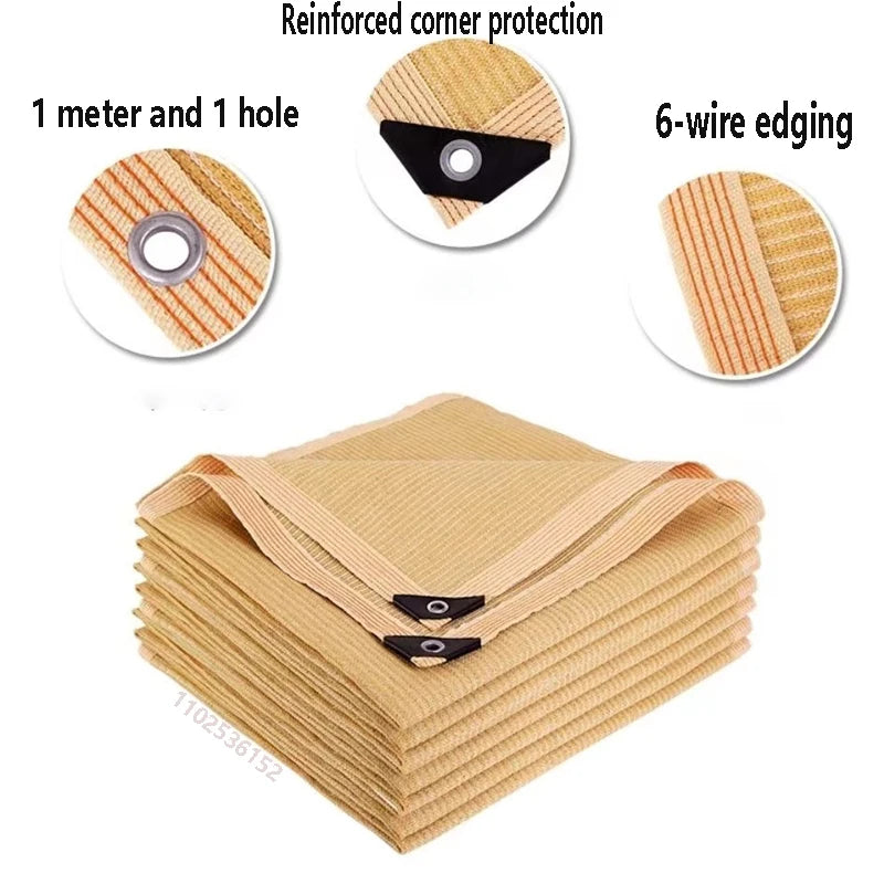 Parasole in HDPE beige per piante da giardino, protezione UV, parasole per esterni, parasole per piscina 75-80%