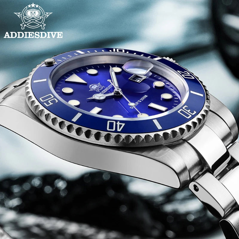 Orologio Uomo ADDIESDIVE Acciaio Inossidabile – Subacqueo 20 Bar, Quarzo Sportivo Elegante - Campeda