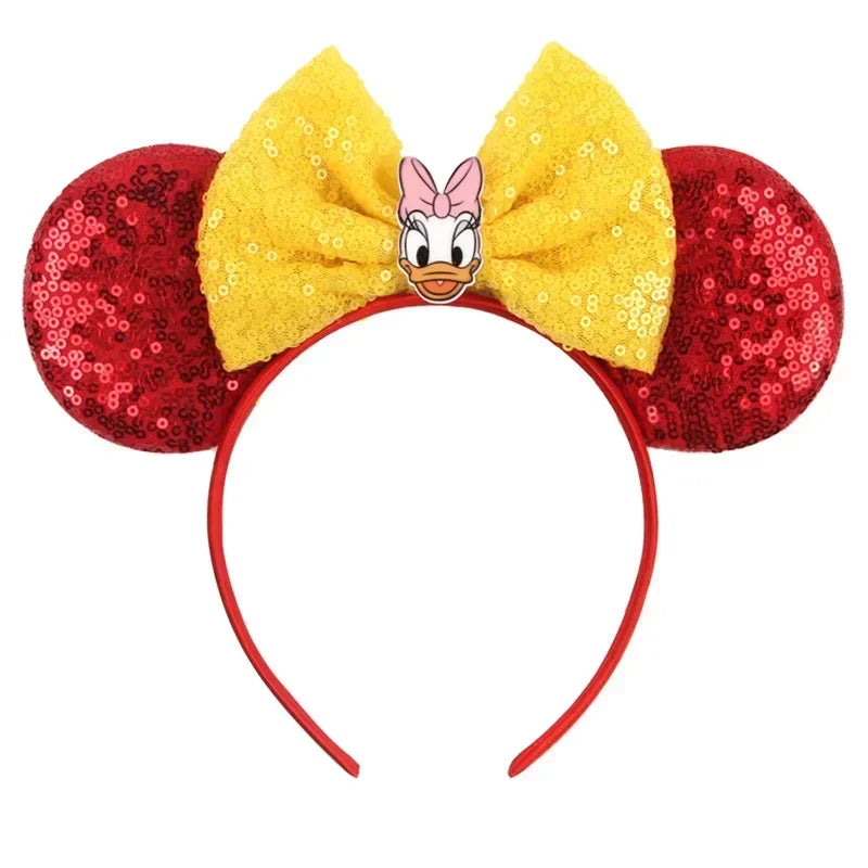 Disney Pink Daisy Duck Bow Fasce per capelli Paillettes viola Fascia orecchie di - immagine 13