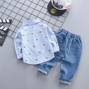 Primavera Autunno Neonati maschi Vestiti Vestito Infantile Abiti Per Bambini Camicia - immagine 4