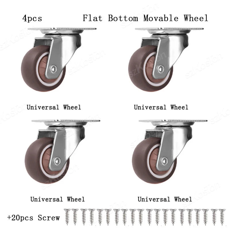 4 pz 1 1.25 1.5 2 Pollici Mobili Caster In Gomma Morbida Ruota - immagine 13