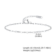 Bracciale a catena da donna color argento bracciali impilabili in acciaio inossidabile - BR-2151S - immagine 5