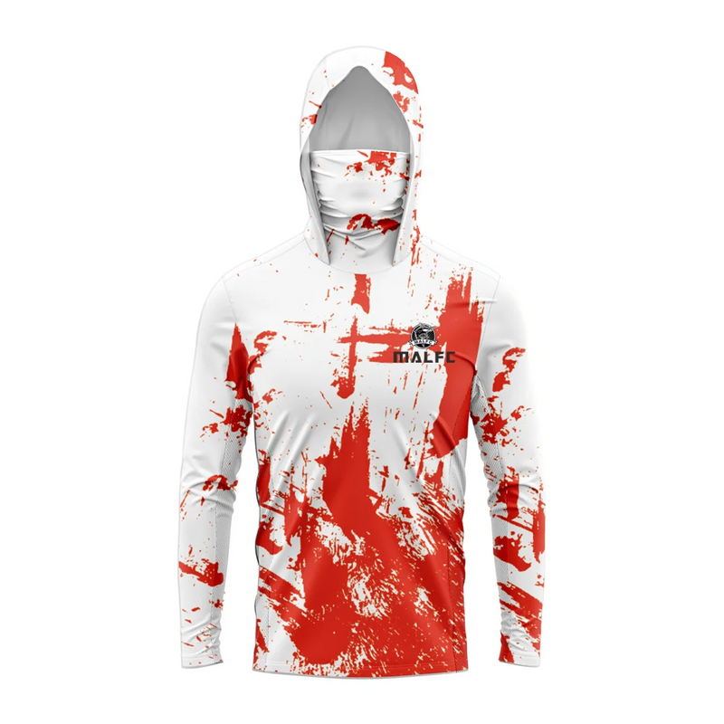 MALFC Camicia da pesca con cappuccio uomo maglietta a maniche lunghe protezione UV - immagine 19