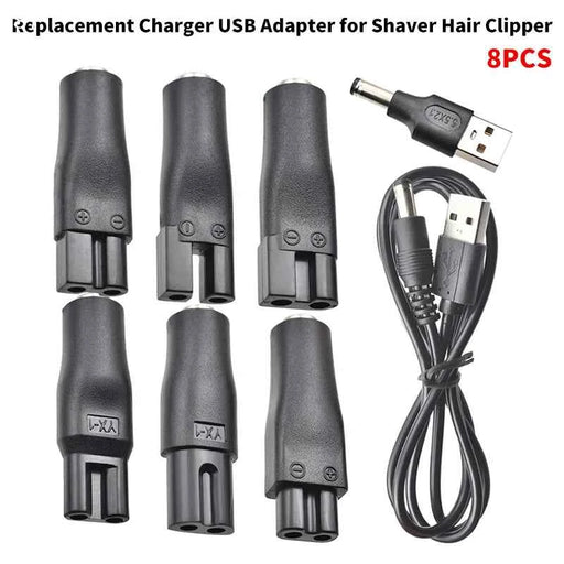 6/78 pezzi per tutti i tipi di rasoi elettrici, tagliacapelli, cavo di alimentazione, caricabatterie di ricambio 5V, cavo adattatore USB, convertitore DC