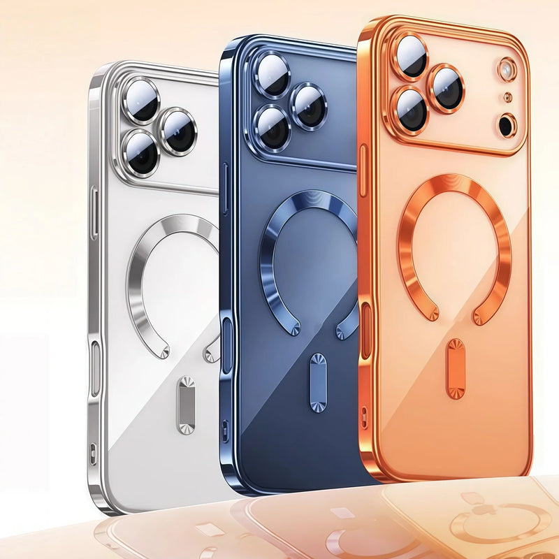 Protezione per fotocamera Custodia trasparente di lusso con placcatura morbida protettiva antigoccia in TPU con custodia magnetica per iPhone17Pro Max/17Pro/Air/17