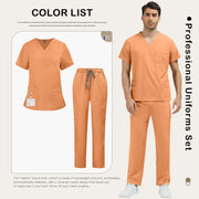 Abbigliamento da lavoro uomo Scrub clinici alla moda Set Uniformi mediche ospedaliere - immagine 17