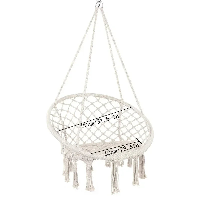 Sedia a dondolo per il tempo libero Corda di cotone intrecciata in stile nordico Camera da letto di casa Sedia pigra Sedia da giardino per esterni Sedia rilassante Sedie da spiaggia