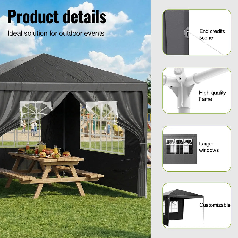 Gazebo LOEFME 3x4m per Esterni Ideale Giardino Fai-da-te - immagine 6