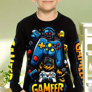 Abbigliamento per bambini Ragazzi Tshirt Manica lunga Cool Gamepad Modello Stampa
