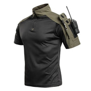 Maglia Tattica da Combattimento per Uomo Manica Corta con Zip 1/4 - immagine 3
