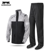 Tuta antipioggia per moto Set giacca e pantaloni impermeabili equitazione - Black Grey M - immagine 11