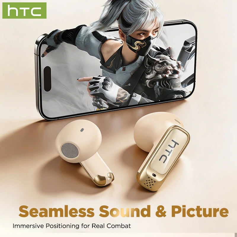Auricolari Traduttori AI HTC NE72 TWS Open-Ear Cuffie Wireless Bluetooth 6.0 - immagine 5