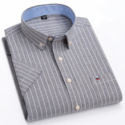Camicia Oxford da uomo Bamboople – maniche corte, traspirante, casual business, plaid, estate e primavera - Campeda