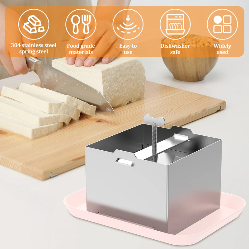 Stampo per tofu Stampo per formaggio Acciaio inossidabile per uso alimentare Kit stampo per tofu Stampo per tofu fatto in casa Set di utensili da cucina