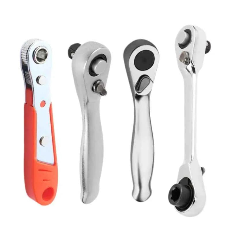NUOVO Mini 1/4 pollici Doppio Attacco Rapido Chiave A Cricchetto Asta Cacciavite Bit Strumento Contiene 1 x Chiave Con Manico A Cricchetto