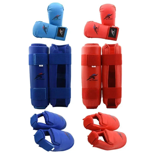 Set Protezioni Arti Marziali – Parastinchi, Guanti & Fasce per Taekwondo, Karate, Boxe & MMA - Campeda