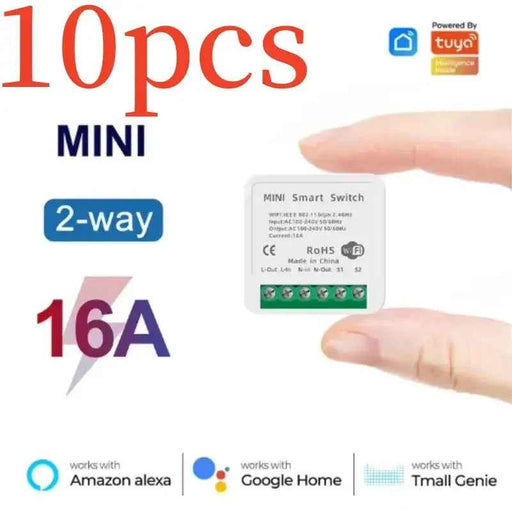 Tuya Mini 16A WiFi Switch Smart Life App Controllo bidirezionale Modulo domotico intelligente Interruttore Funziona per Alexa Google Home - Campeda