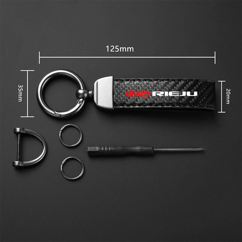 Portachiavi Moto Fibra di Carbonio Premium – Portachiavi Rieju Resistente e Leggero, Accessorio Moto Sportivo