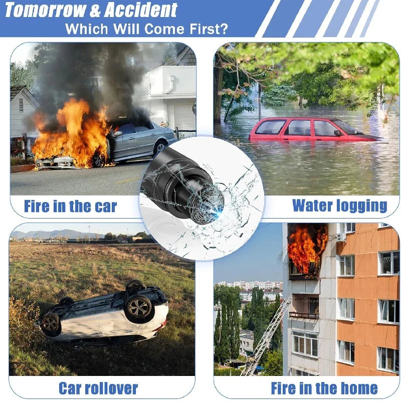 Martello di sicurezza per auto 2 in 1 Interruttore finestra emergenza Taglierina - immagine 6