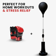 Sacco da Boxe Cobra Reflex con Asta Regolabile – Allenamento Velocità e Riflessi Home Fitness - Campeda