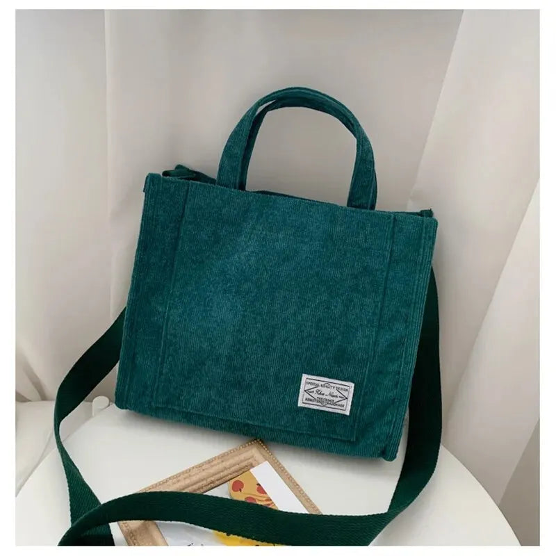 Borsa a Tracolla Donna Rilibegan in Velluto a Coste – Tote Grande Capacità Stile Casual Moda - Campeda