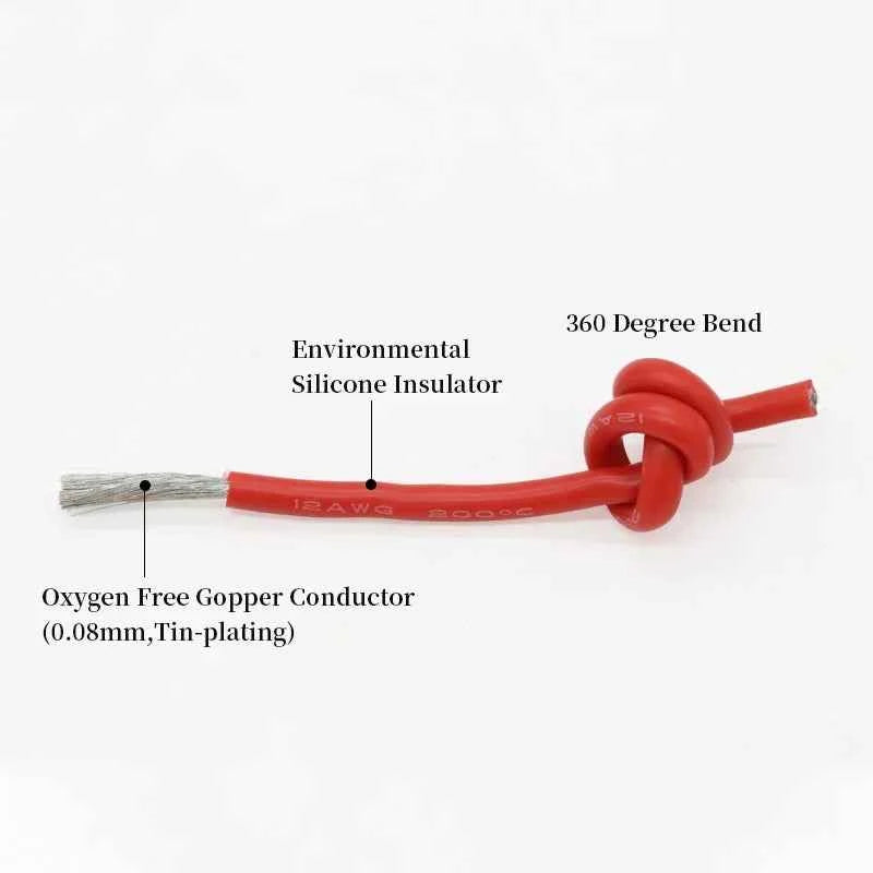 Cavo resistente al calore 1M/5M 30 28 26 24 22 20 18 16 15 14 13 12 10 AWG Filo di silicone ultra morbido Rame flessibile ad alta temperatura - AliExpress 13
