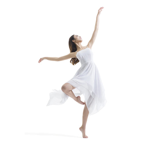 Abito lirico moderno da donna Canotta Costume ballo Balletto Asimmetrico Alto-Basso