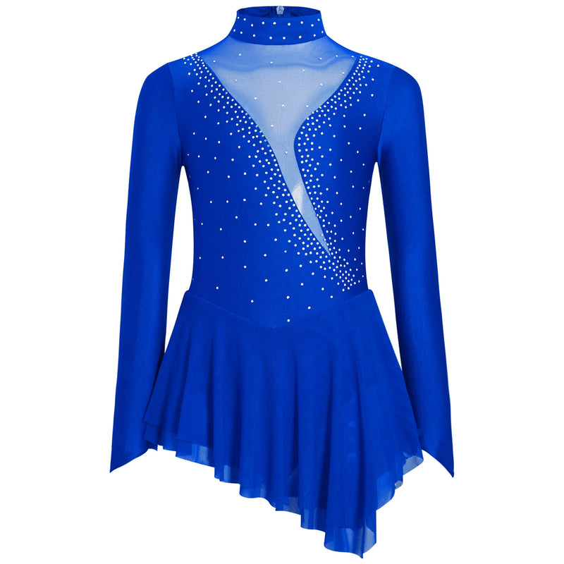 Ragazze Figura Pattinaggio su ghiaccio Vestito da balletto Palcoscenico Costume di - immagine 9