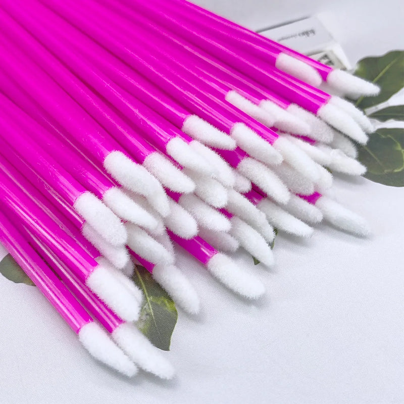 100 pz monouso pennello per labbra estensione ciglia pennelli trucco mascara - immagine 3