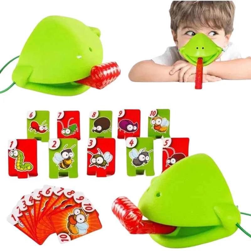 Divertente lucertole maschera giocattolo rana lingua che attacca TikTok stesso gioco di carte per due giocatori giocattoli interattivi da tavolo giochi per feste genitore-figlio