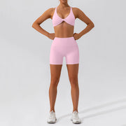 Completo fitness donna 2 pezzi hearuisavy – leggings push up vita alta e top maniche lunghe, traspirante quick dry - Campeda