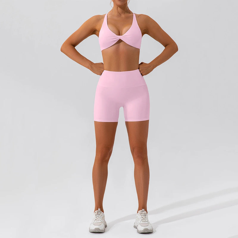 Completo fitness donna 2 pezzi hearuisavy – leggings push up vita alta e top maniche lunghe, traspirante quick dry - Campeda