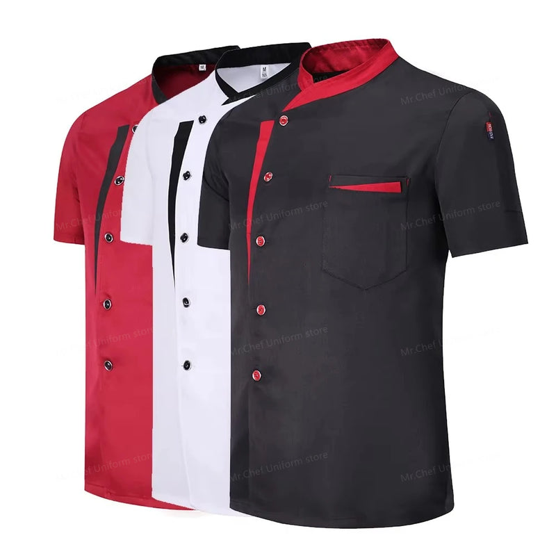 Set da chef estivo a maniche corte Ristorante Hotel Cucina Abbigliamento lavoro Uomo - immagine 3