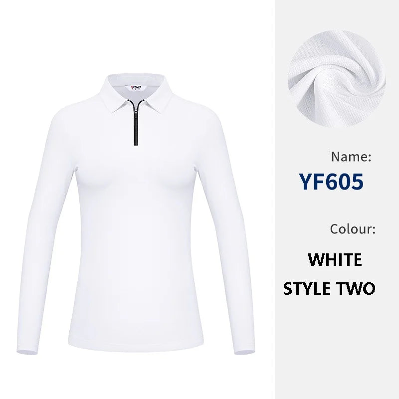 PGM Polo da golf donna ad alta elasticità T-shirt traspirante a maniche lunghe - immagine 10