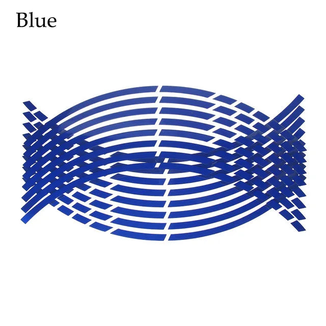 Strisce Riflettenti Cerchi Moto 17-18” – Set Adesivi Ruote 16 Pezzi, Nastro Styling Sicurezza 5 Colori per Moto, Bici e Auto - Campeda