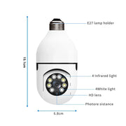 Telecamera IP WiFi 4G E27 Lampadina Cam 3MP Wireless Baby Monitor AI Tracciamento - immagine 2