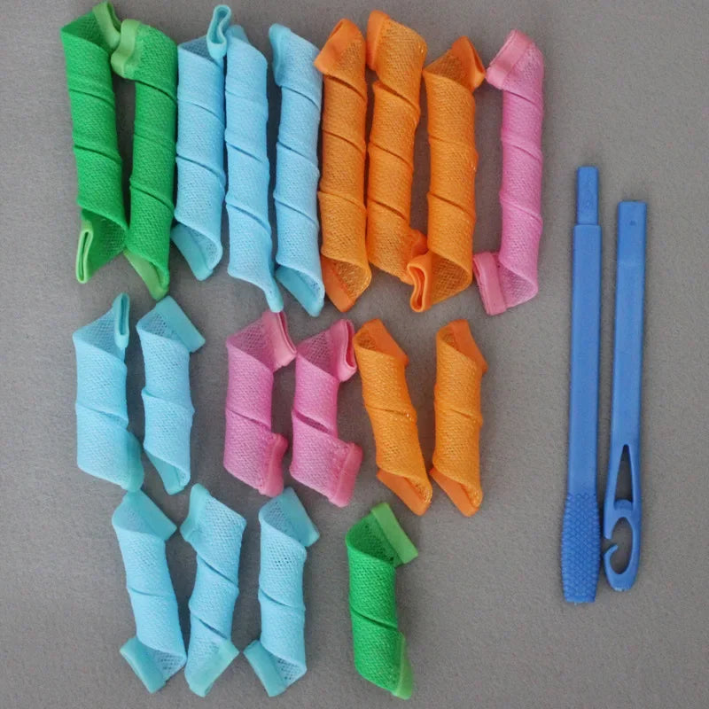 18 pz/set A Spirale Bigodini Senza Calore Non Danneggiante Onda Formers FAI DA TE Bigodini Capelli Bigodino Set di Strumenti Per Lo Styling Accessori Per Capelli