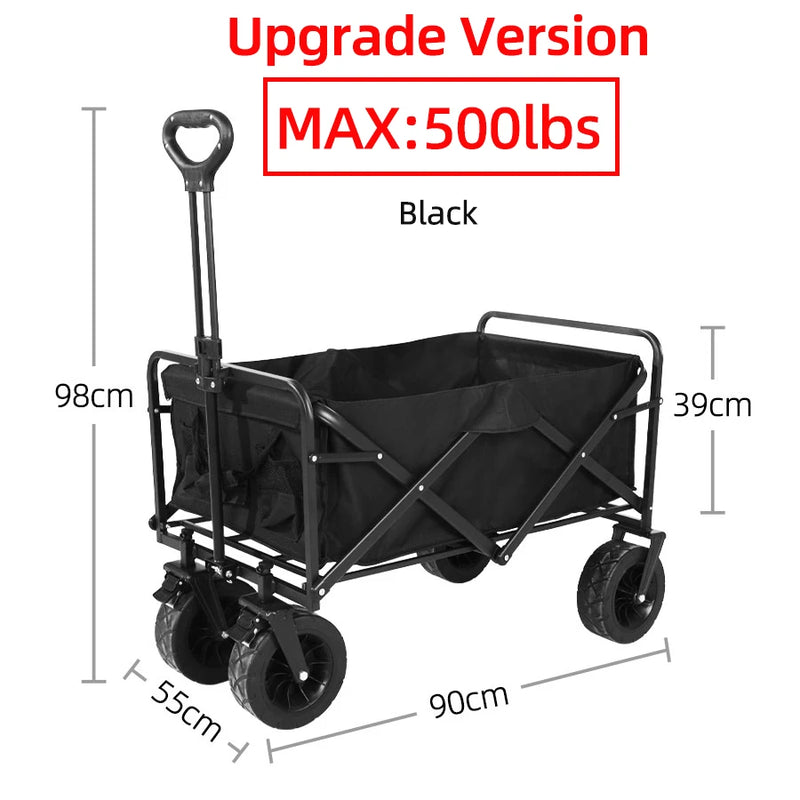 Carrello Pieghevole Heavy Duty – Grande Capacità per Campeggio, Spiaggia, Giardino & Outdoor - Campeda