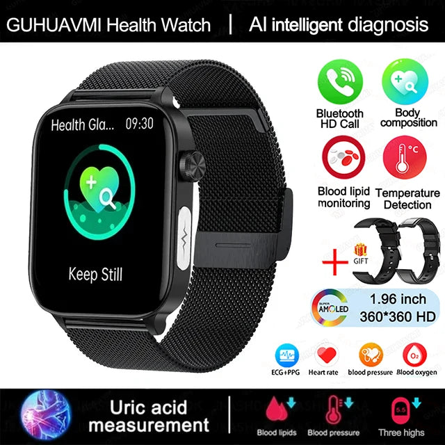 AI Diagnosi Lipidi nel sangue Acido urico Test di composizione corporea Smart Watch - immagine 16