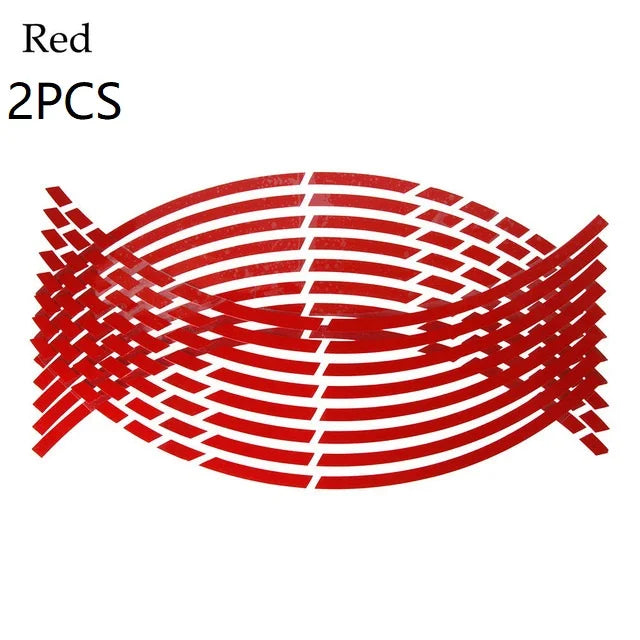 Strisce Riflettenti Cerchi Moto 17-18” – Set Adesivi Ruote 16 Pezzi, Nastro Styling Sicurezza 5 Colori per Moto, Bici e Auto - Campeda