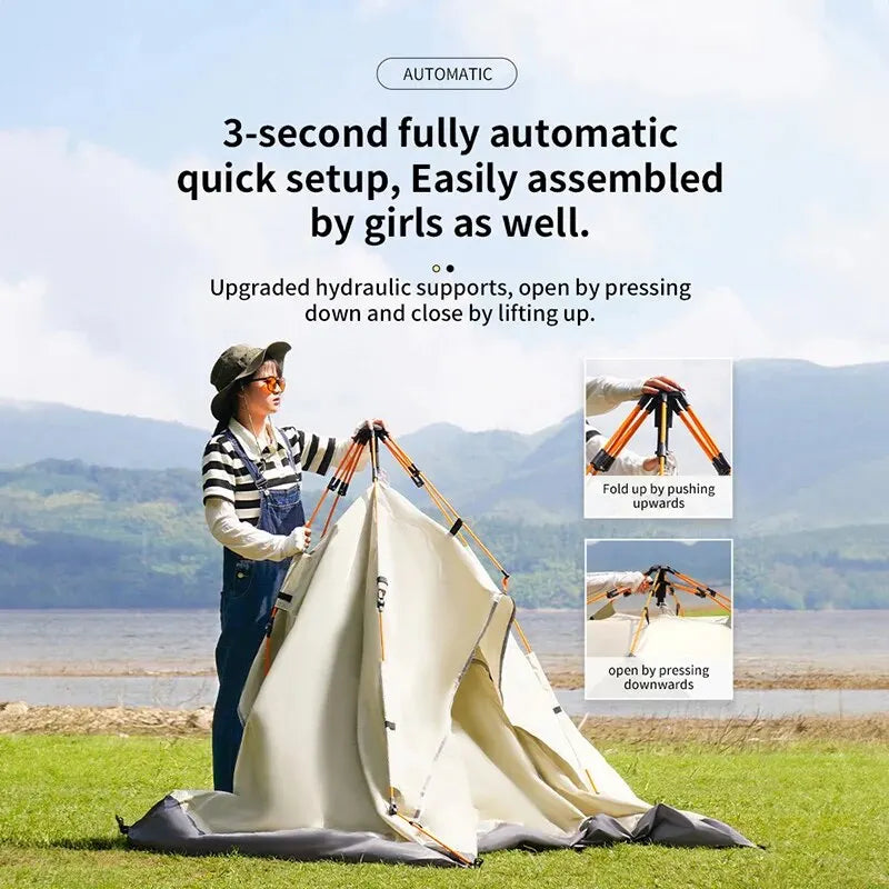 Tenda da Campeggio Automatica 3-4 Persone – Apertura Rapida Impermeabile e Anti-UV - Campeda