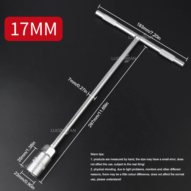 Chiave a Bussola con Impugnatura a T 6-19mm, Chiave Esagonale Estesa di Grado Industriale, Utensile Manuale a Forma di T per Riparazione Auto, Bici, Macchinari e Uso Domestico