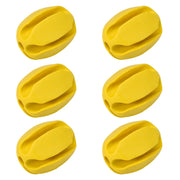 6 pezzi porta canna da pesca in silicone cinghie a sfera 5 fori - Yellow