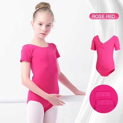 Body per balletto di base ragazze da ballo in cotone ginnastica a maniche - immagine 13