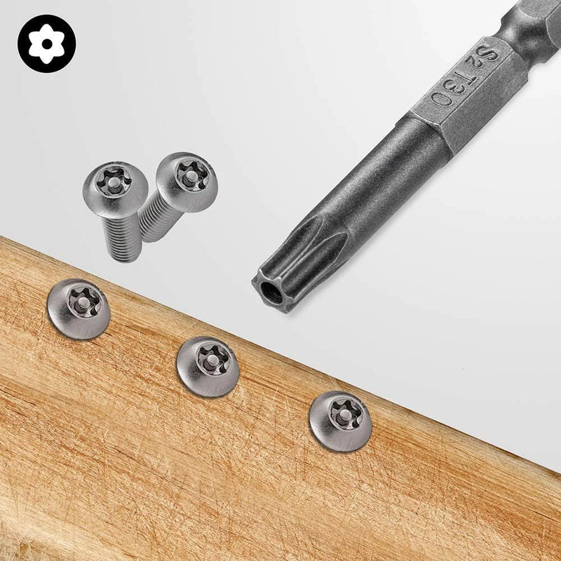 Set di punte di sicurezza Torx da 11 pezzi Set di cacciaviti di sicurezza magnetici in acciaio S2 Set di cacciaviti a stella da 50/100mm per vuoto di squalo T6-T40