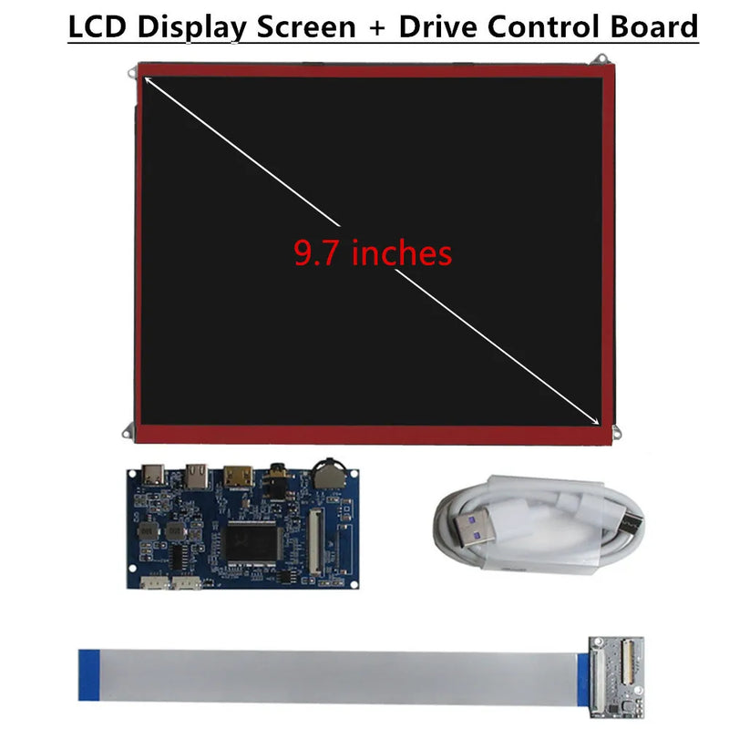Per iPad 3/4 9.7 Pollici LP097QX1-SPA1 LTL097QL01 FAI DA TE IPS 2K Display LCD Schermo Monitor di Controllo Driver Bordo Digitizer Touchscreen